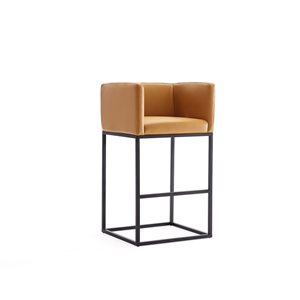 Tabouret de bar à hauteur de comptoir Embassy par Manhattan Comfort en similicuir beige