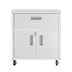 Manhattan Comfort Fortress 30.3-in W x 31.5-in H x 18.2-in D Steel White Freestanding Garage Cabinet