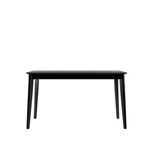 Manhattan Comfort Tudor Black Rectangular Fixed Standard Composite Dining Table with Black Composite Base