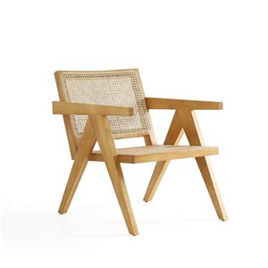 Manhattan Comfort Hamlet Modern Natural Cane Accent Chair