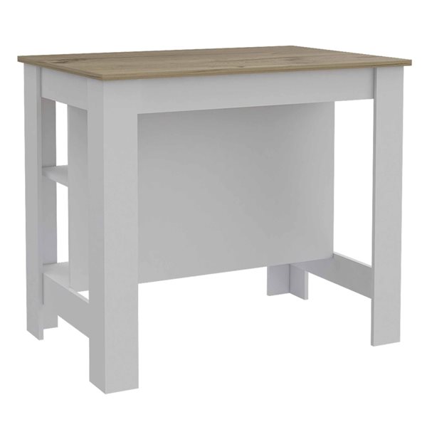 FM Furniture Brooklyn Light Oak and White Composite Kitchen Island (40.5-in x 27.5-in x 35.4-in)