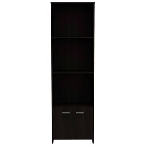 FM Furniture Nebraska Black Composite 3-Shelf Standard Bookcase