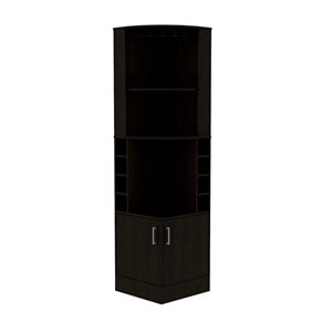FM Furniture Seattle Black Composite Bar Cabinet