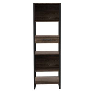 FM Furniture Manhattan Cognac Composite 5-Shelf Standard Bookcase