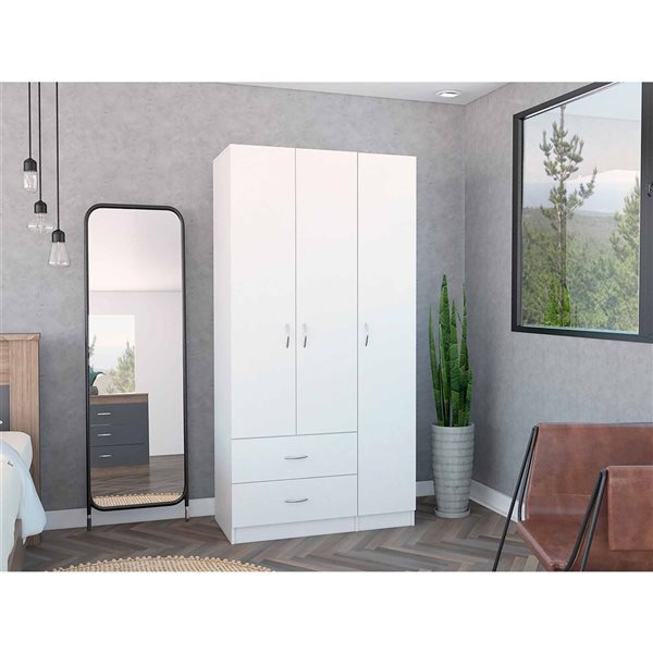 FM Furniture Eureka White Armoire