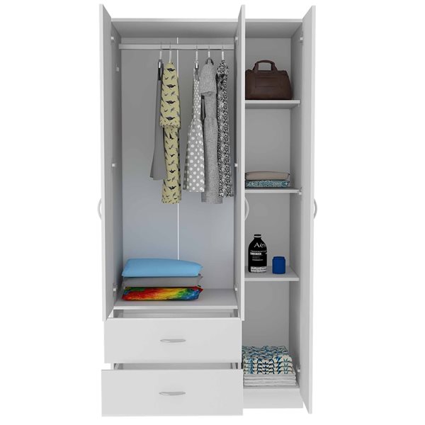 FM Furniture Eureka White Armoire