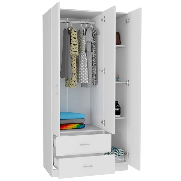 FM Furniture Eureka White Armoire