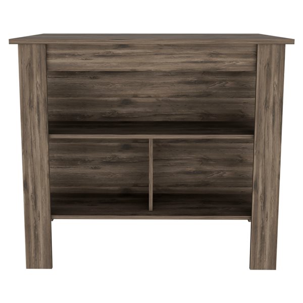 FM Furniture Brooklyn Brown Composite Kitchen Island (40.5-in x 27.5-in x 35.4-in)