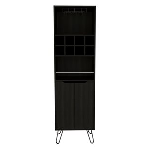 FM Furniture Sheffield Black Composite Bar Cabinet