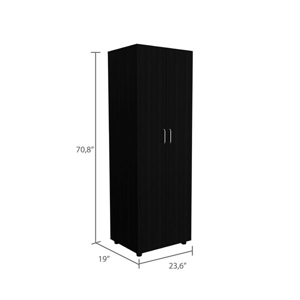 FM Furniture Glasgow Black Armoire