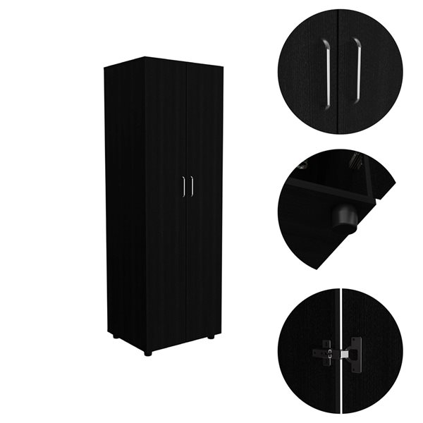 FM Furniture Glasgow Black Armoire