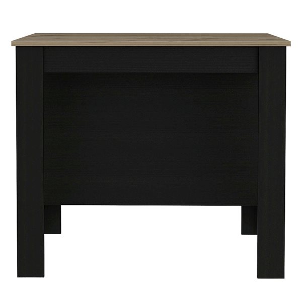 FM Furniture Brooklyn Black and Brown Composite Kitchen Island (40.5-in x 27.5-in x 35.4-in)