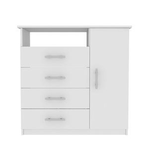FM Furniture Carolina White 5-Drawer Combo Dresser