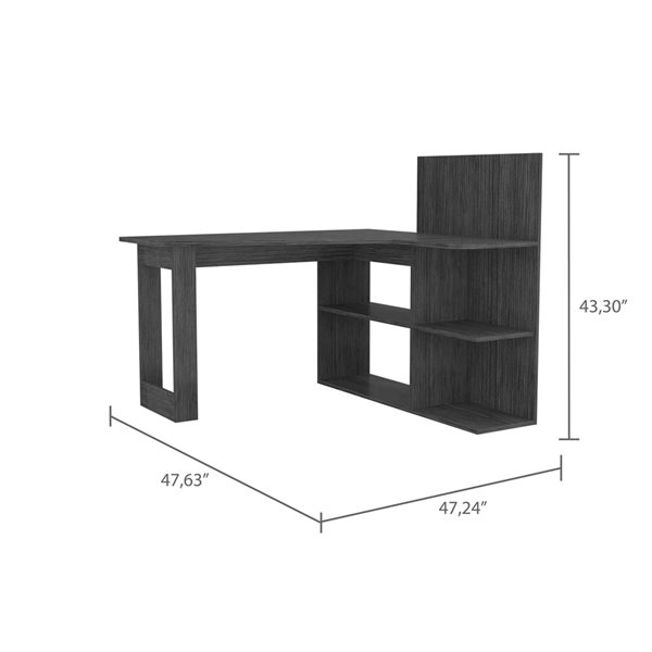 FM Furniture Fresno 47.2-in W Grey Oak L-Shaped Desk