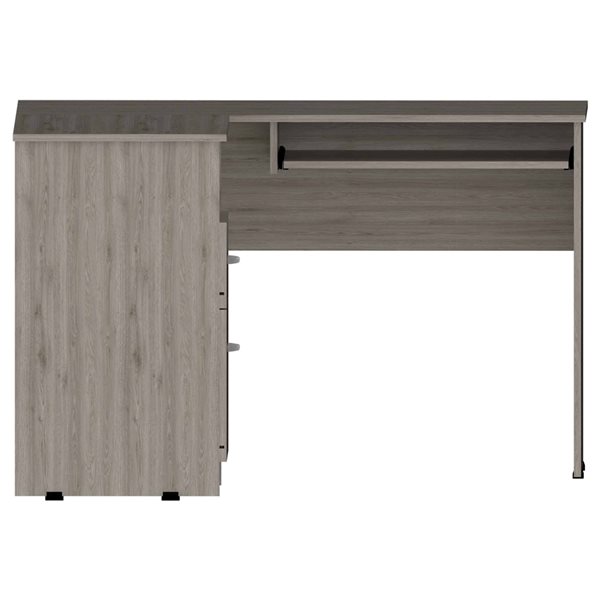 FM Furniture Raleigh 41.3-in W Light Grey L-shaped Desk