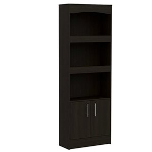FM Furniture Durango Black Composite 3-Shelf Standard Bookcase