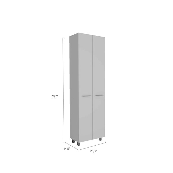 FM Furniture Pensacola White Composite Pantry