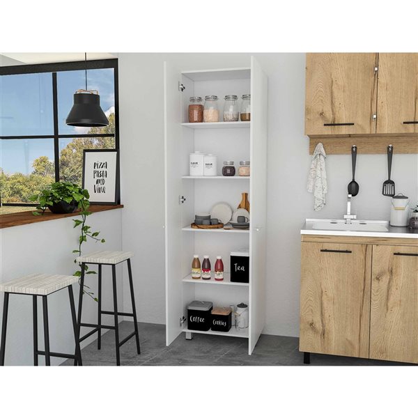 FM Furniture Pensacola White Composite Pantry