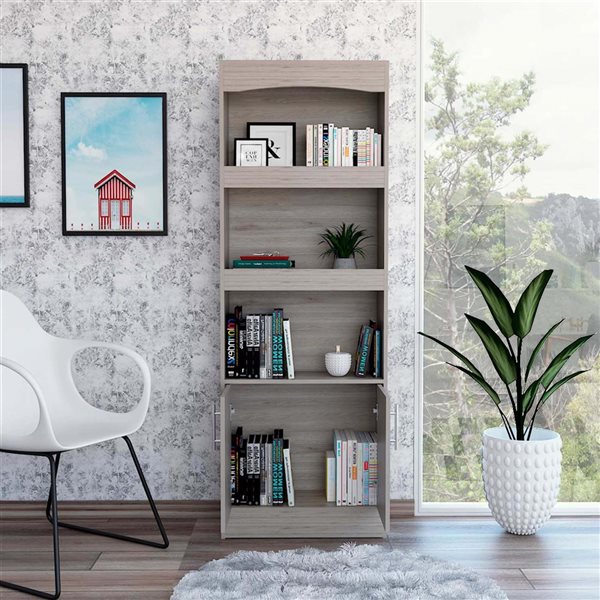 Light on sale grey bookcase