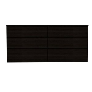 FM Furniture Seul Black 6-Drawer Double Dresser