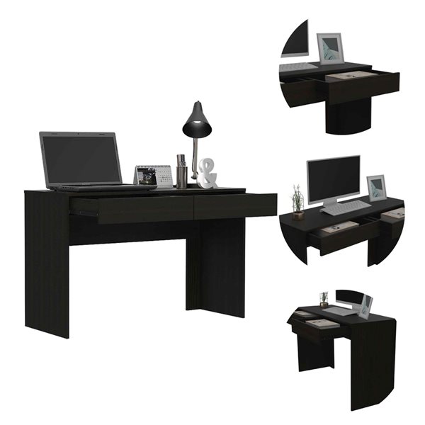 FM Furniture Tampa Black 47.3-in W Computer Desk