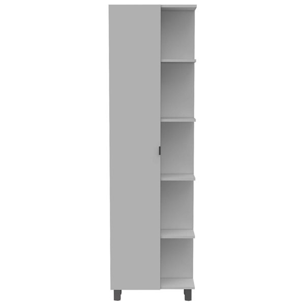 FM Furniture Los Angeles 20.1-in W x 62.2-in H x 8.5-in D White MDF Freestanding Corner Linen Cabinet