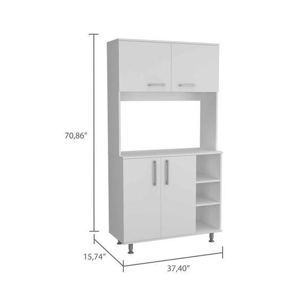 FM Furniture Colorado White Composite Pantry