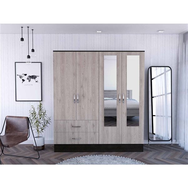 FM Furniture Florencia Light Oak Large Armoire