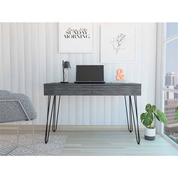 FM Furniture Oakland 47.3-in W Grey Oak Computer Desk