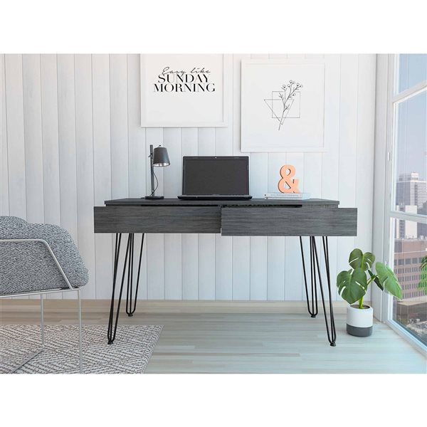 FM Furniture Oakland 47.3-in W Grey Oak Computer Desk