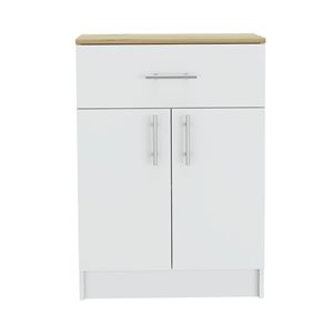 FM Furniture Oxford White and Light Oak Composite Pantry