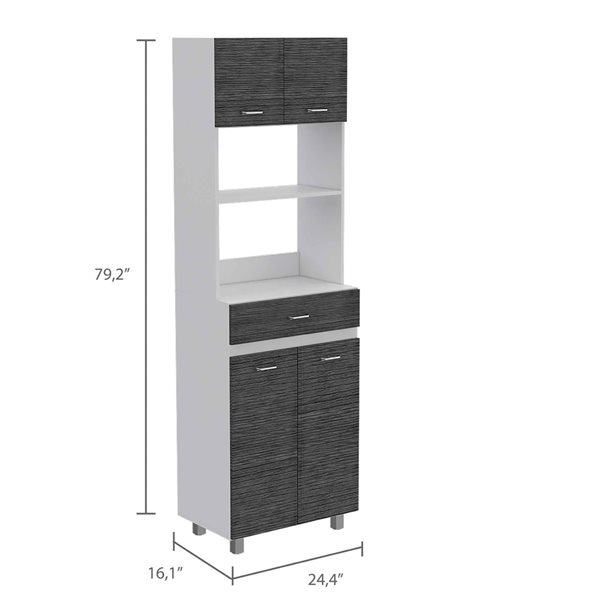 FM Furniture Auburn Smokey Oak and White Composite Pantry