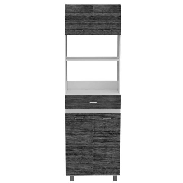 FM Furniture Auburn Smokey Oak and White Composite Pantry