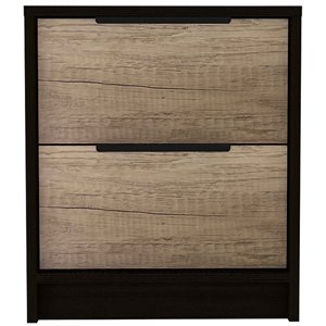 FM Furniture Washington Black and Pine Nightstand