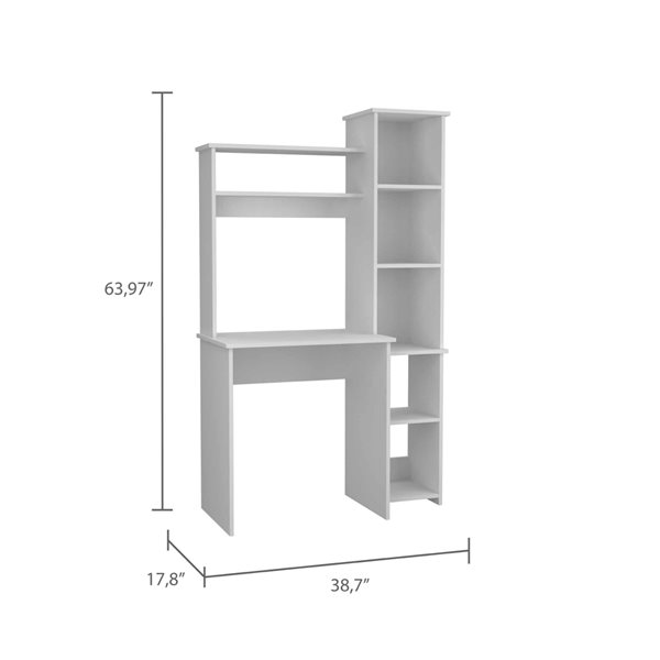 FM Furniture Nashville 39.7-in W White Computer Desk