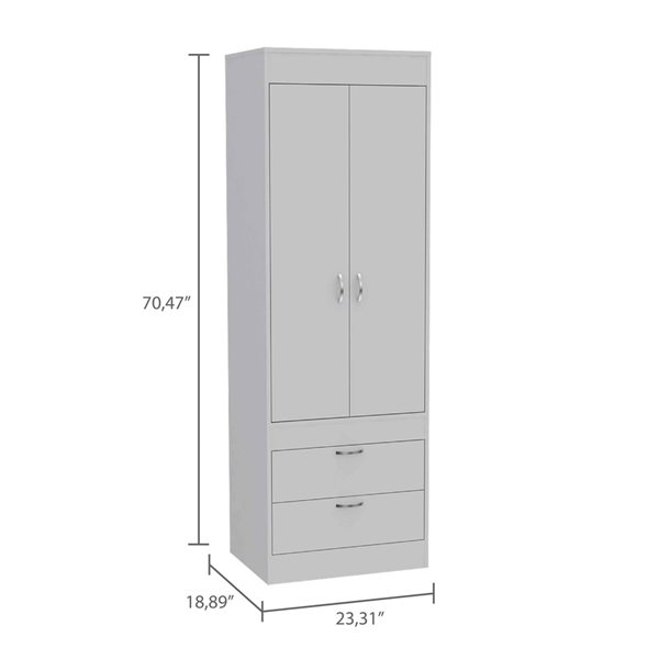 FM Furniture Alabama White Armoire