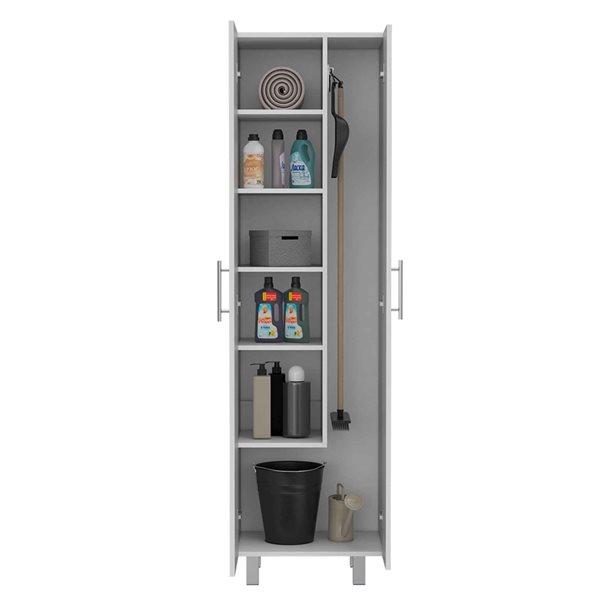 FM Furniture Norway White Composite Cleaning Closet