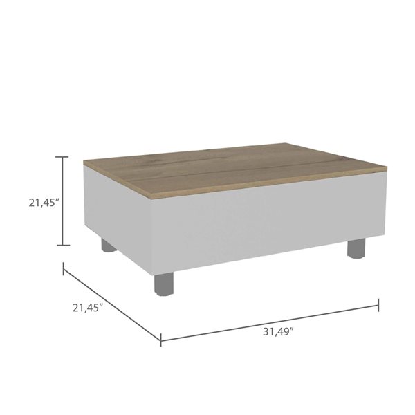 FM Furniture Boston Light Oak Composite Coffee Table