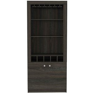 FM Furniture New York Carbon Espresso Composite Bar Cabinet