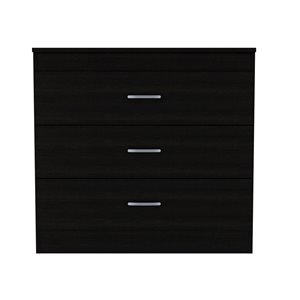 FM Furniture Cambridge Black 3-Drawer Standard (Horizontal) Dresser