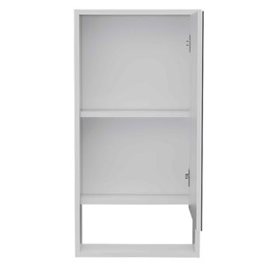 FM Furniture Modesto 17.9-in x 35.4-in White Mirrored Rectangle Medicine Cabinet