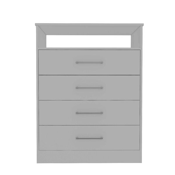 FM Furniture Athens White 4Drawer Standard (Horizontal) Dresser