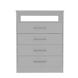 FM Furniture Athens White 4-Drawer Standard (Horizontal) Dresser