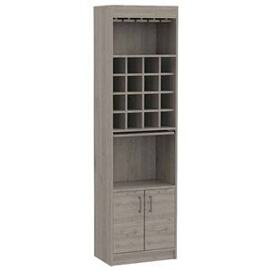 FM Furniture Illinois Light Grey Composite Bar Cabinet
