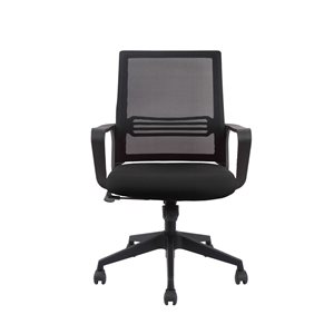 FM Furniture Albury Black Contemporary Ergonomic Adjustable Height Swivel Desk Chair
