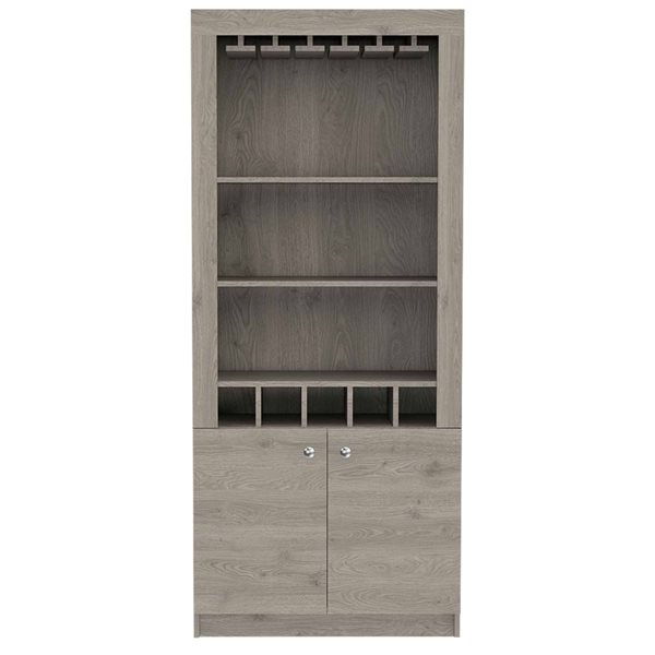 FM Furniture New York Light Grey Composite Bar Cabinet