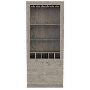 FM Furniture New York Light Grey Composite Bar Cabinet