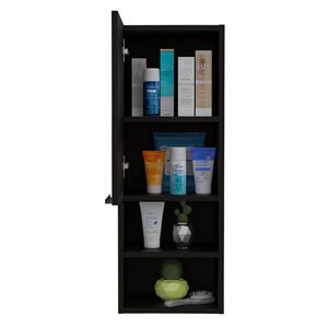 FM Furniture Milwaukee 11.8-in x 32.1-in Black Rectangle Medicine Cabinet