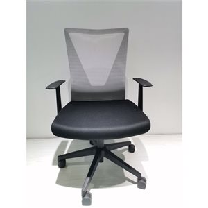 FM Furniture Hobart Black Contemporary Ergonomic Adjustable Height Swivel Desk Chair