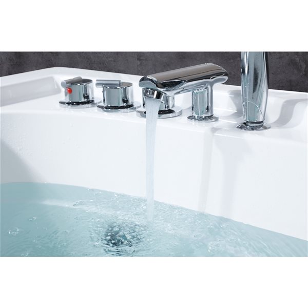 Bouticcelli 32-in x 60-in White Acrylic Rectangular Right-Hand Drain Freestanding Whirlpool Bathtub